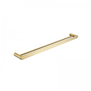 SS Round Brushed Gold 605 Double Towel Rail